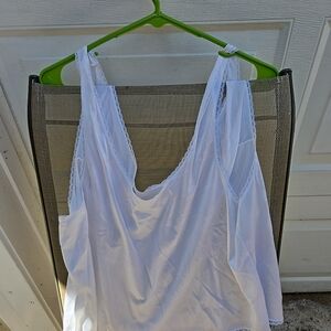 Vassarette White Lace Trim Chemise